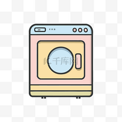 洗衣机插图图片_洗衣机的卡通图标 向量