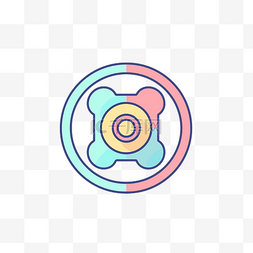 里拉图标，圆圈内有彩色圆圈 向