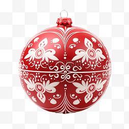 圣诞玩具球红色装饰民间斯堪的纳