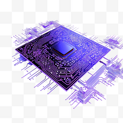 紫色人工智能技术电路png文件