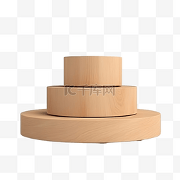 3D 空白木质讲台架展示简约基座或