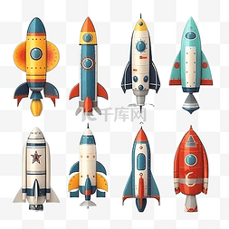 卡通太空火箭3d效果图合集