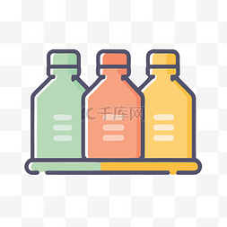 免费的矢量插图图片_三瓶产品处于直立位置的免费矢量
