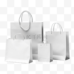 打开的立方体图片_一套白色购物袋和各种包装模型