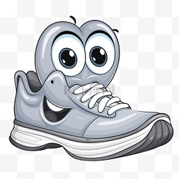 灰色的鞋子图片_灰色运动鞋卡通吉祥物