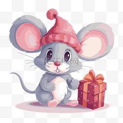 可爱的圣诞老鼠