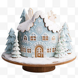 圣诞冬季蛋糕，手工制作装饰房屋
