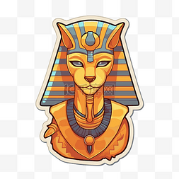 埃及小猫埃及贴纸 向量