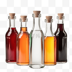 調酒图片_套件各种玻璃瓶装液体鸡尾酒糖浆