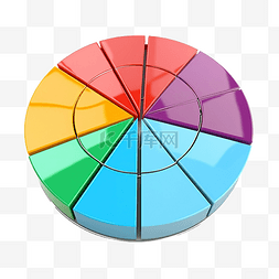 彩色圆形图表 3d 渲染