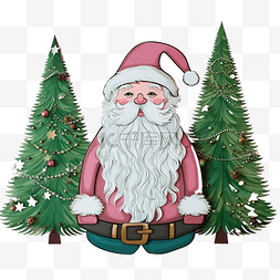 圣诞松树装饰和圣诞老人??服装