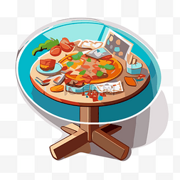 红色透明纸图片_桌子上有红色披萨的图像 向量