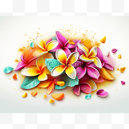 热带花卉背景图片_热带花卉背景与鸡蛋花