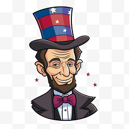 生日剪贴画图片_林肯的生日剪贴画卡通美国总统亚