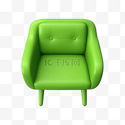 3d 家具顶视图现代绿色椅子隔离