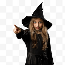 爸爸儿子指着图片_穿着女巫服装参加万圣节派对的女