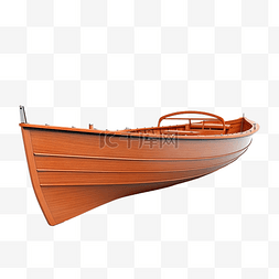 木插图图片_木船的 3d 插图