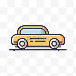 汽车轮廓矢量图片_灰色背景中的黄色汽车 向量