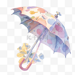 雨伞水彩插图剪贴画