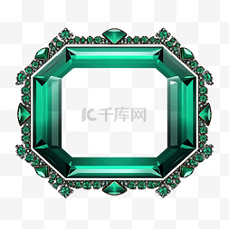 翠绿水晶和宝石边框标签
