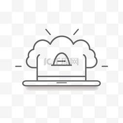 云300dpi图片_上面有云的笔记本电脑的插图 向