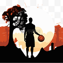 籃球剪影 向量