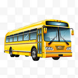 交通汽车图片_简单的黄色巴士
