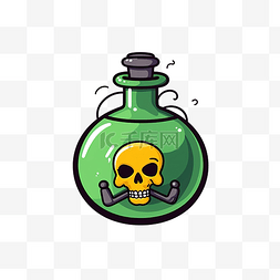 调配毒药图片_一个装有毒药和塞子的圆瓶
