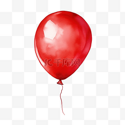水彩红气球