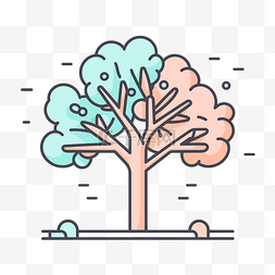 两色树的简单插图概念 向量