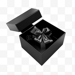 网络提供图片_打开黑色礼品盒黑色星期五折扣 3d