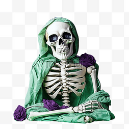 绿蛋图片_绿紫色纸上的骨架
