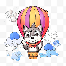动物热气球图片_为孩子们提供的图画书，上面有一
