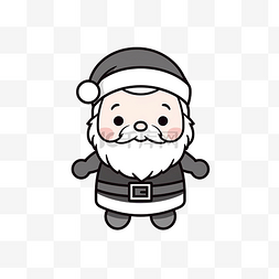 黑色线性装饰图片_可爱的圣诞老人涂鸦风格圣诞人物
