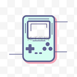 游戏机平面图片_粉红色背景上 Gameboy 图标的平面图