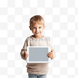 小孩抱着小孩图片_一个小孩的手，带着平板电脑，靠