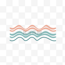 蓝色波浪和波浪线的矢量图解