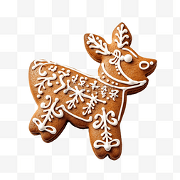 圣诞姜饼麋鹿形装饰饼干