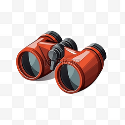 探索森林图片_最小风格的双筒望远镜插图
