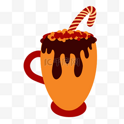 咖啡杯红色图片_橘黄色咖啡杯热可可