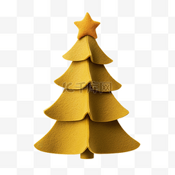 金色顶毛毡圣诞树