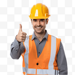 戴安全帽的工人图片_戴安全帽的工程师男工竖起大拇指