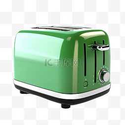 黑色面包机图片_3d 绿色烤面包机