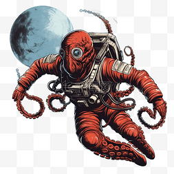 巨型章鱼战斗宇航员纹身