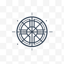 指南针矢量标志和圆圈符号