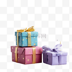 彩色盒子图片_木桌上彩色盒子里的圣诞礼物