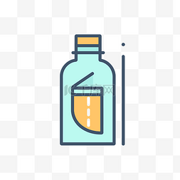 水漱口水图片_装满水的空瓶的线条图标 向量