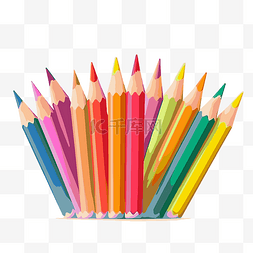 彩色铅笔剪贴画 不同颜色的彩色