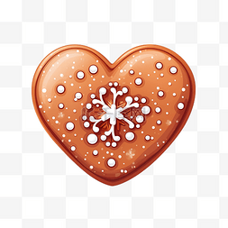 心形饼干与雪花可爱的矢量插图圣