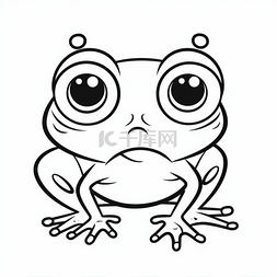 青蛙头图片_小青蛙着色页黑色和白色